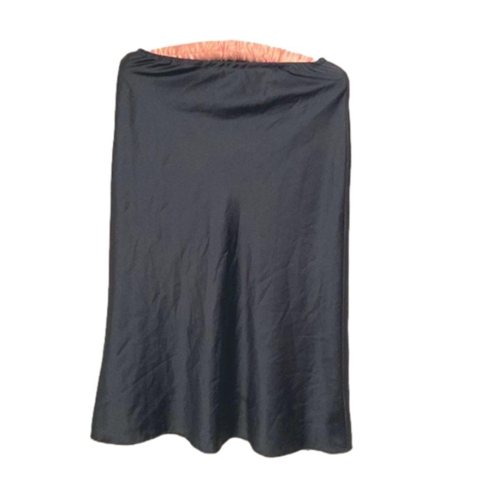 All in favor midi skirt blue satin